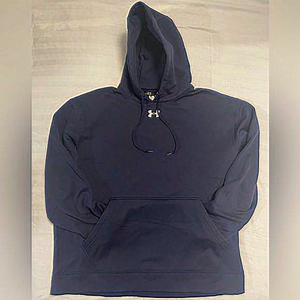 Under Armour Mens Hoodie‎ Sweatshirt Size L Black Loose Center Embroidered Logo